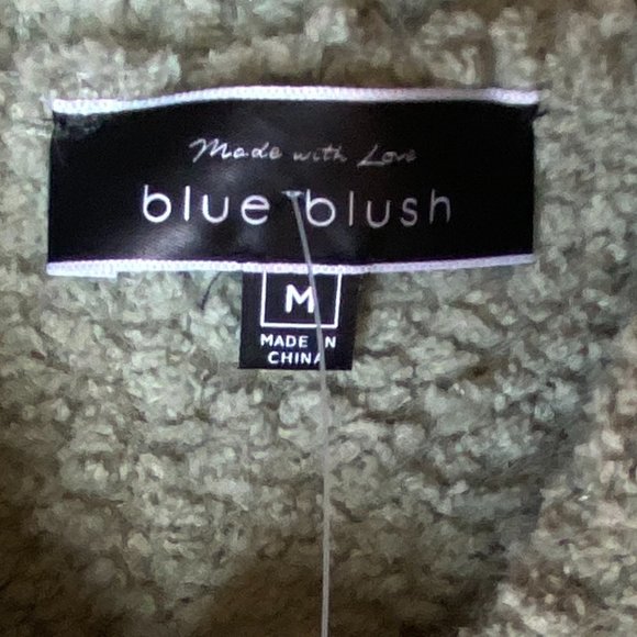 NWT Blue Blush Chunky Boucle Knit Sage Button Sweater Jacket Cottagecore Boho -M - Picture 10 of 15